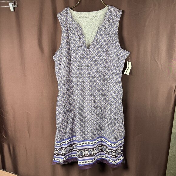 Lands' End Women's‎ M-2X LONG Cotton Jersey Sleeveless Swim Cover-up Dress Print - Picture 1 of 11